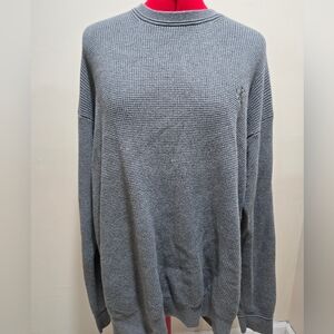 Calvin Klein Men's Waffle Knit Gray Crewneck Sweater